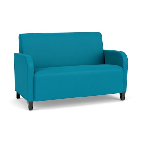 Lesro Siena Lounge Reception Loveseat, Black, OH Waterfall Upholstery SN1501